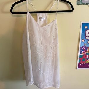 Embroidered sleeveless tank